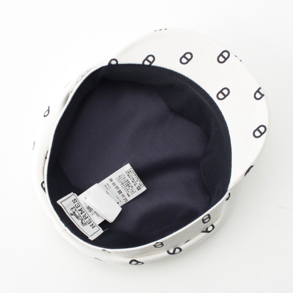 未使用　HERMES キャスケット ヴォーバン　セリエボタン シェーヌダンクル エルメス コットン ヴォーバン シェーヌダンクル総柄 セリエ