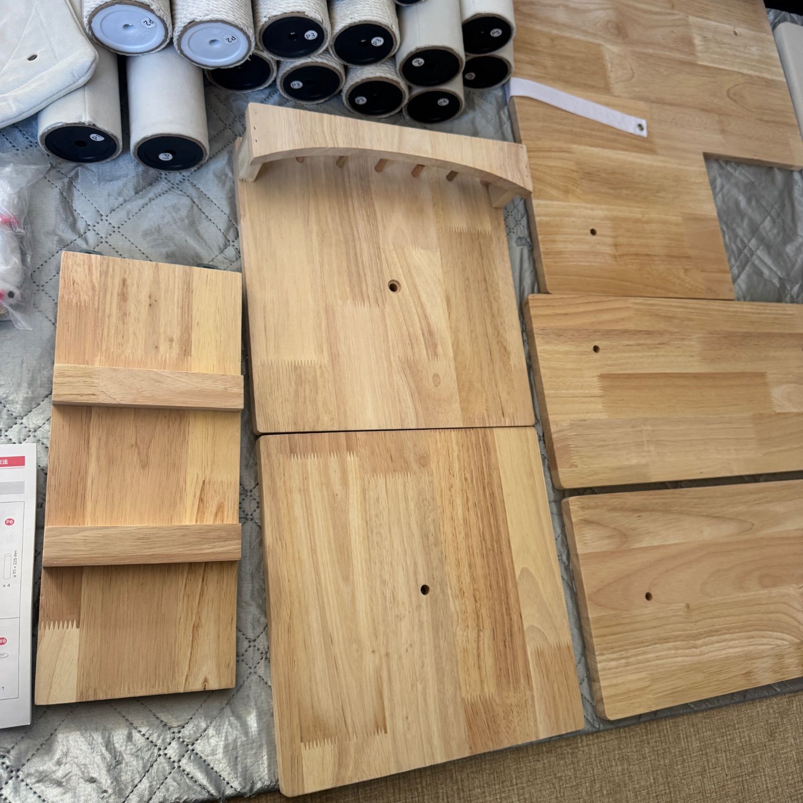 Mwpo キャットタワー 木製 キャットタワー シンプル 自然 天然木 人気 ハンモック キャットランド 据え置き スリム設計 2つ高いベッド 多頭飼い 高さ162cm 綿紐 130E STEELWINDOWSANDDOORS_COM