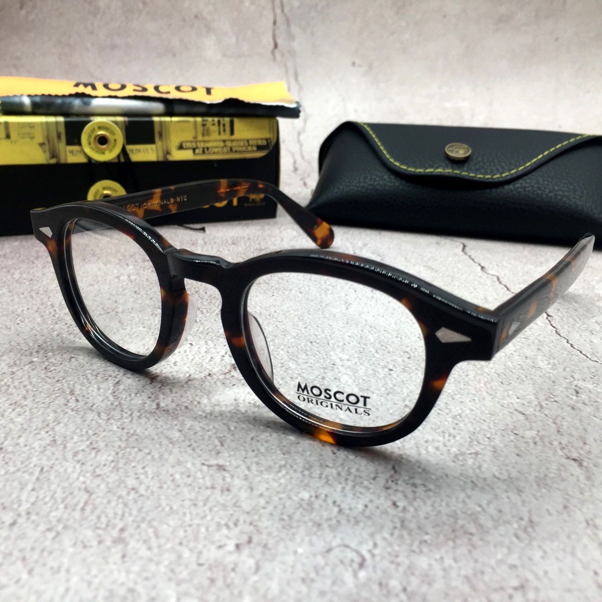 ◇ MOSCOT モスコット 46 鼈甲柄 レムトッシュ 眼鏡 メガネ サングラス メガネのみ 付属品無し46付属品
