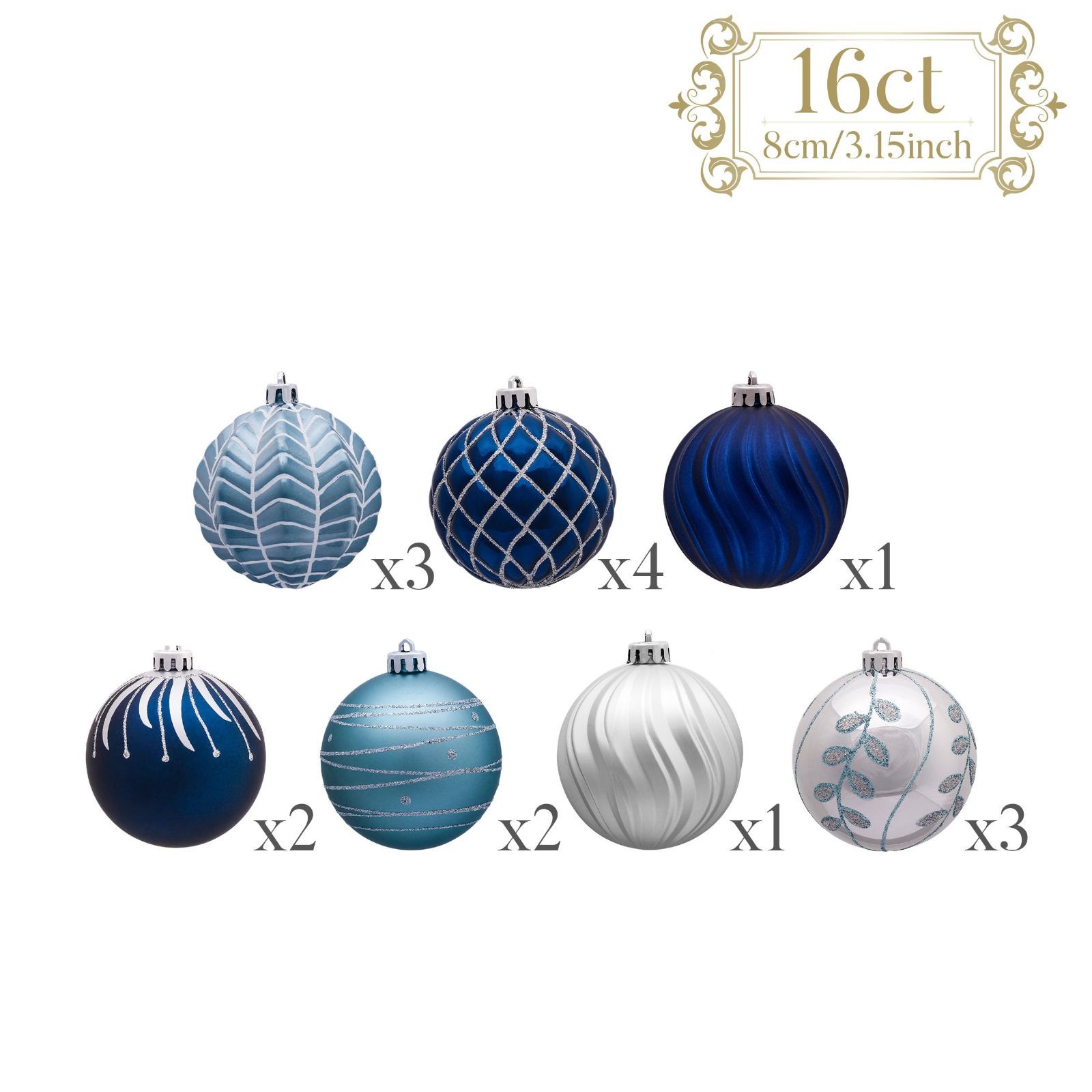 園芸用品 【特価セール】ツリー飾り 北欧風 大きめ 8cm クリスマス 16