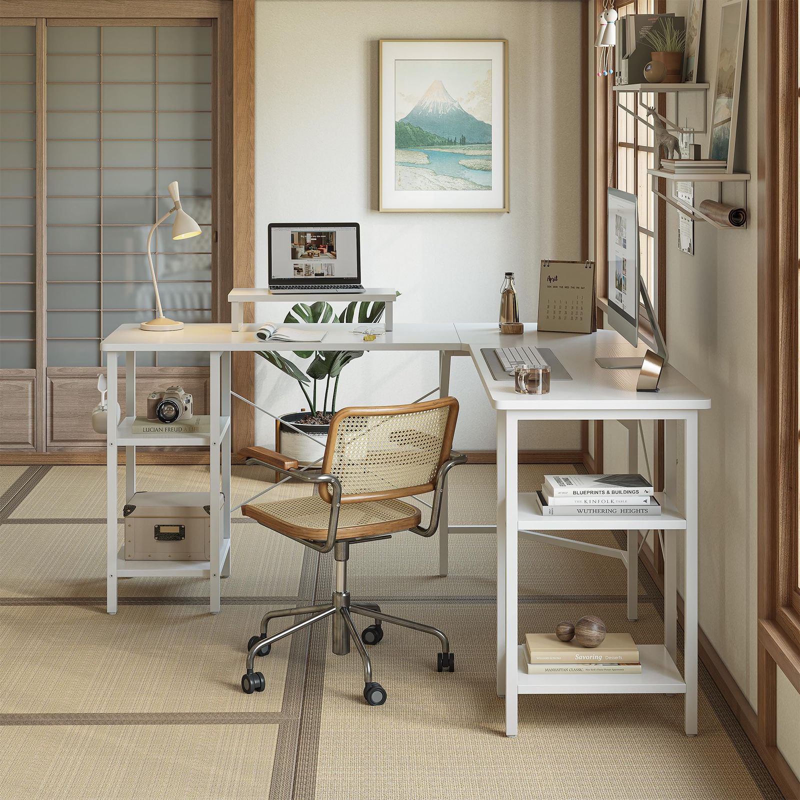 Bauhutte バウヒュッテ 収納ラック付きデスク パソコンデスク ワーク 