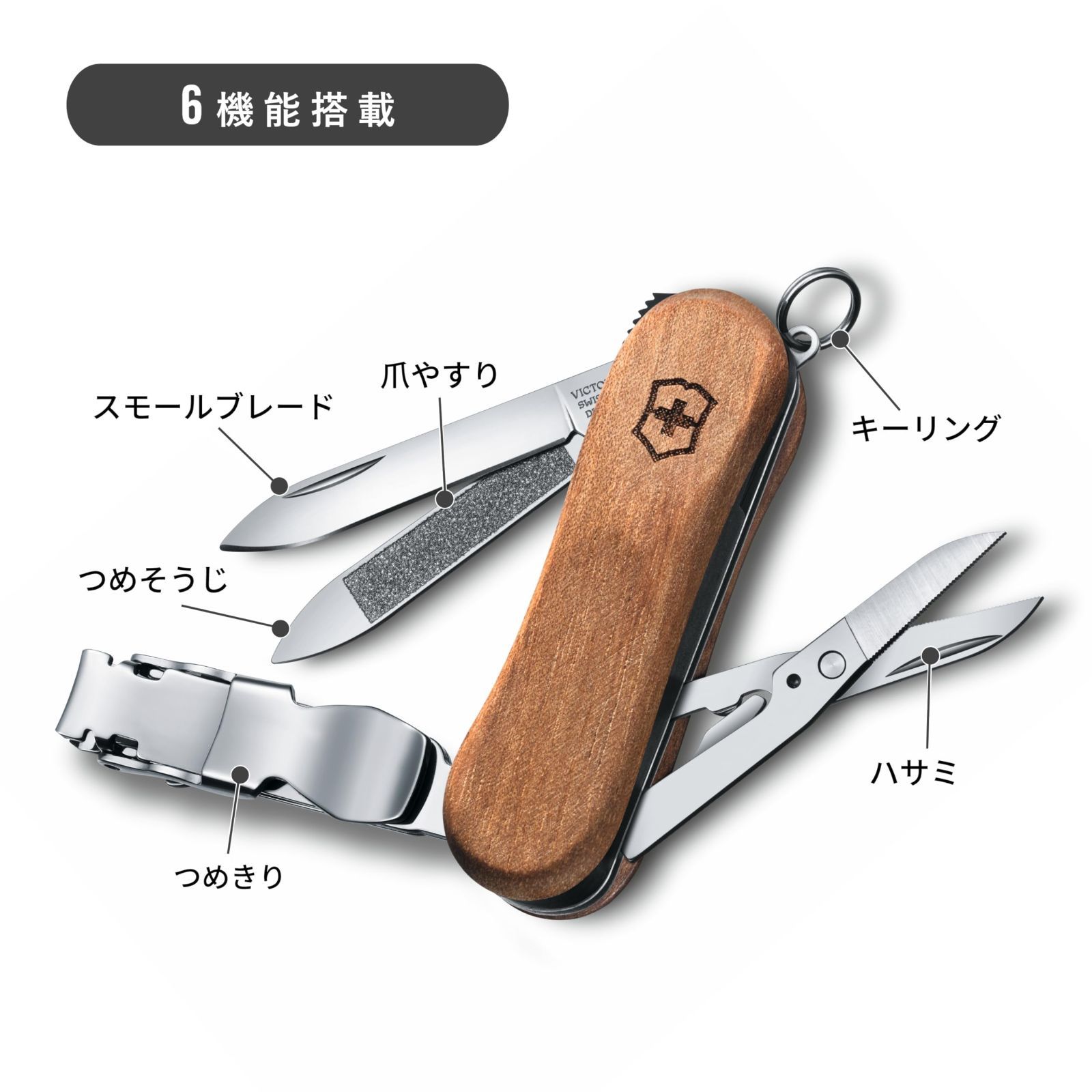 数量 防災グッズ カーブ刃 つめきり 救急 爪切り ステンレス鋼 さびにくい ネイルクリップ コンパクト VICTORINOX ビクトリノックス