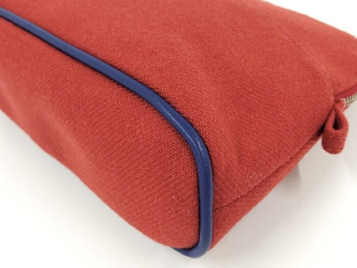 HERMES ボリードポーチ20 キャンバス レッド系 HERMES ボリードポーチ