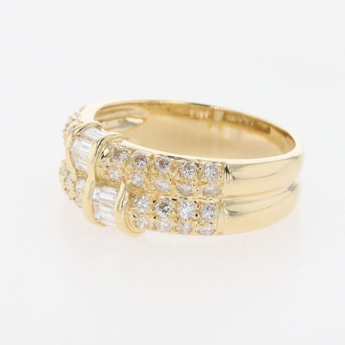 メレダイヤ デザインリング YG イエローゴールド 指輪 リング 12号 K18 750 ダイヤモンド レディース