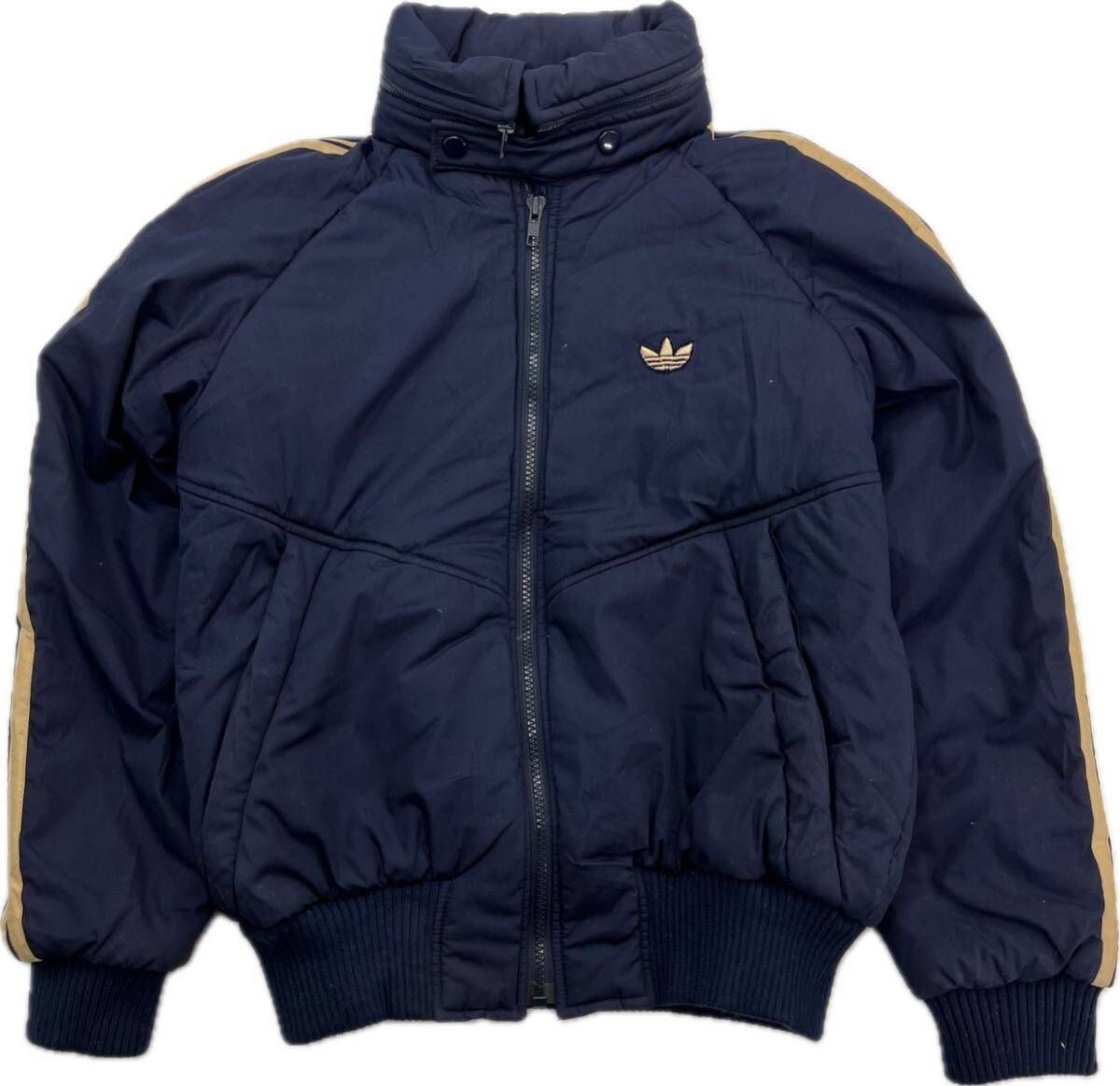 80s ☆ adidas 西ドイツ トレフォイル ロゴ 中綿 ジャケット ブルゾン 