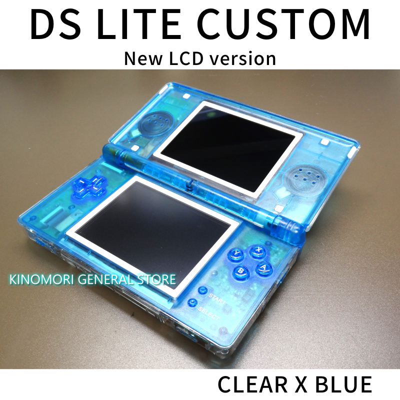 DS LITE CUSTOM CLEAR X BLUE NEW LCD Ver