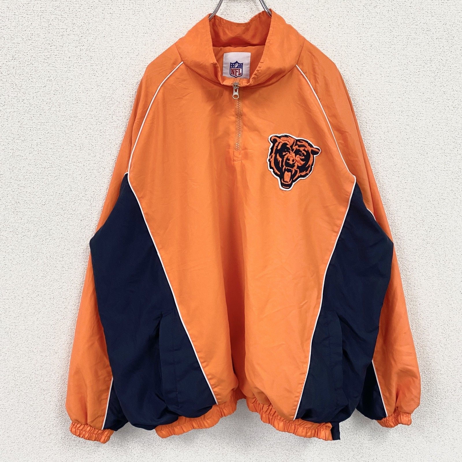 古着 used NFL ハーフジッププルオーバージャケット 橙色