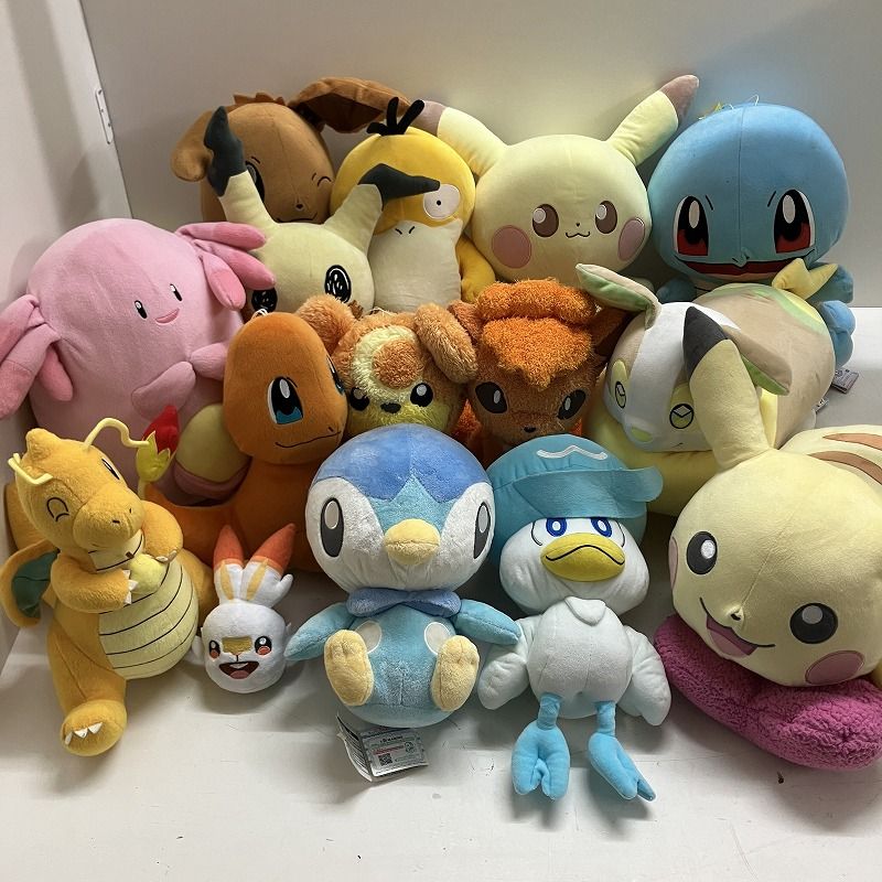 ◆ ジャンク品 15点 まとめ商品 ポケモン ぬいぐるみ ピカチュウ ラッキー ポッチャマ ヒメグマ など 現状品 5.1kg