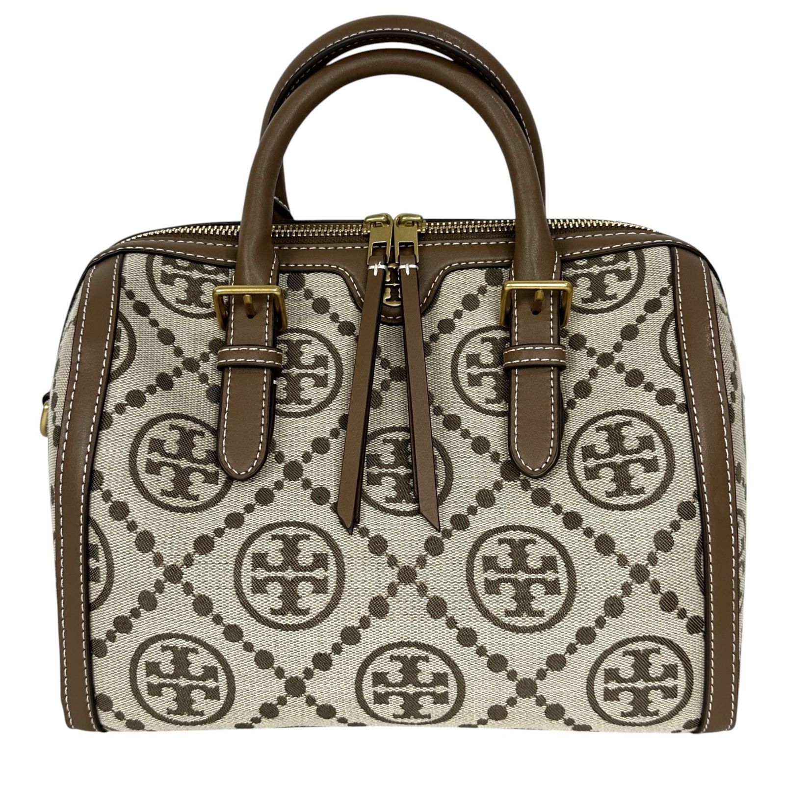 TORY BURCH トリーバーチ ミニバレル 2wayハンドバッグ ショルダーバッグ ブラウン系 Tモノグラム キャンバス レディース -S 9356