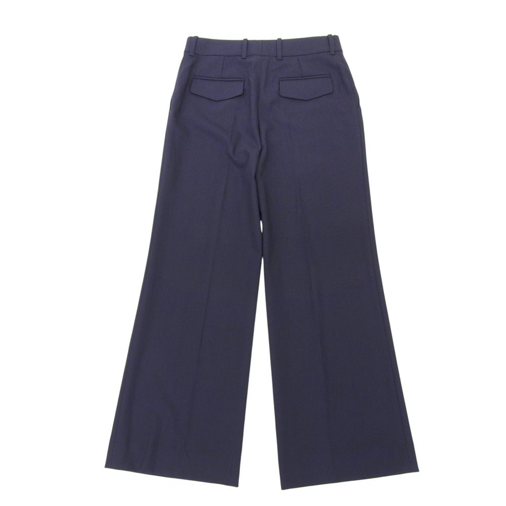 クロエ Chloe 商品 ストレッチウール セミワイド ストレートパンツ 40 レディース ネイビー 24ss