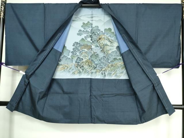 平和屋着物□極上 男性 本場大島紬 アンサンブル 長羽織 100亀甲 総  