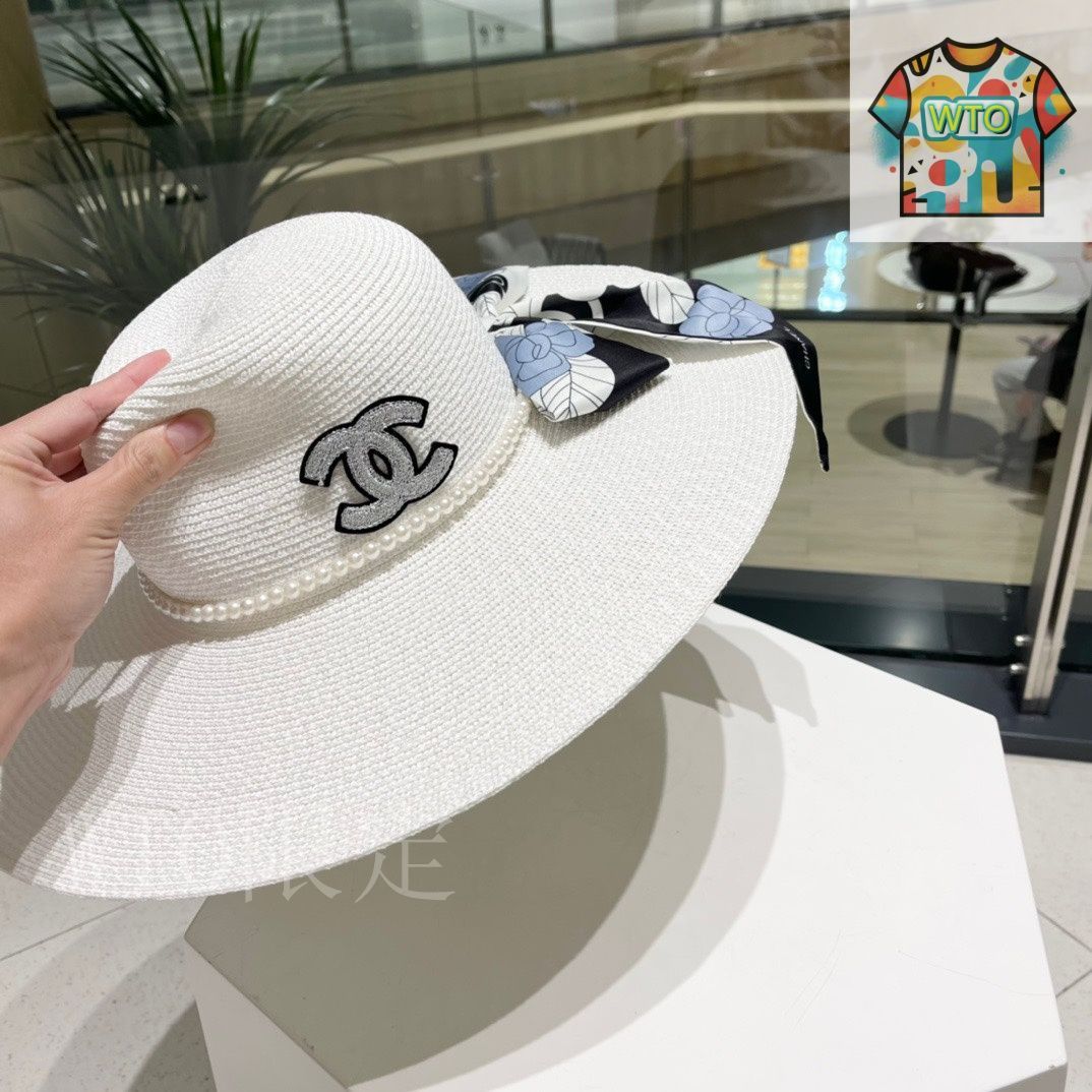 今日特価】DIOR 2023 新 小香風 大きなつば麦わら帽-3 - メルカリ