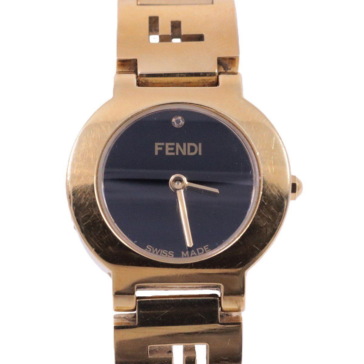 美品 FENDI フェンディ 3060L 1Pダイヤ　レディース時計 Yahoo!オークション -「3060l fendi」の落札相場・落札価格