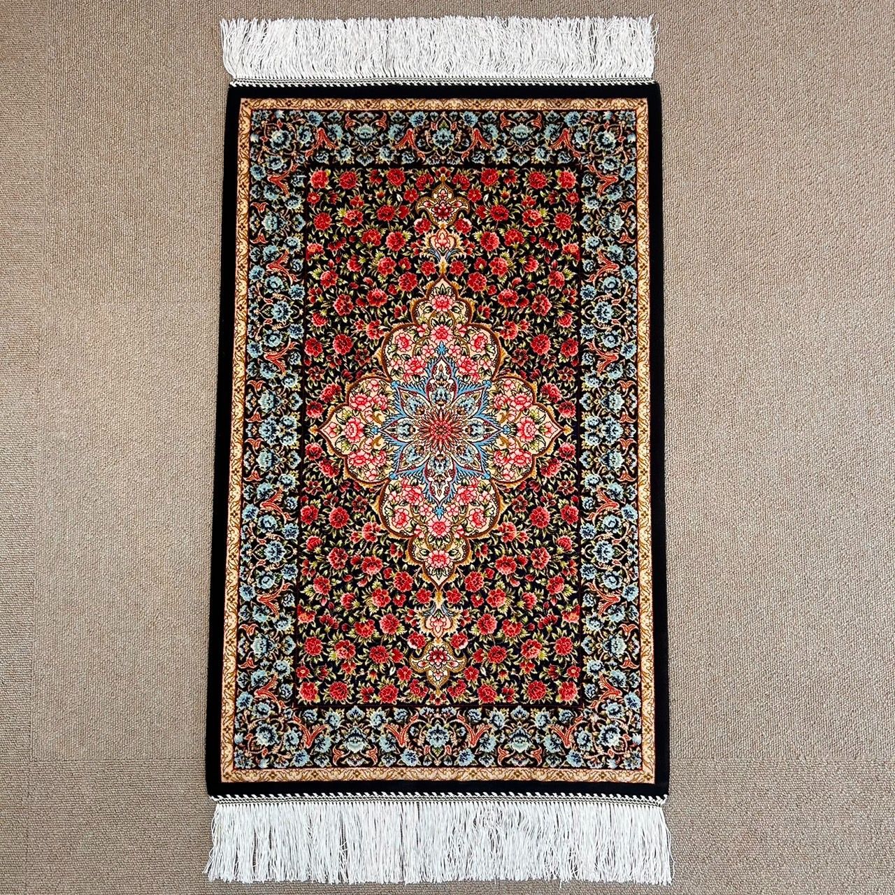 モダール絨毯 イラン 機械織 ウィルトン 60×90cm カーペット インテリアラグ タペストリー 玄関 チェリーベア機械織 チェリーベア機械織50×80