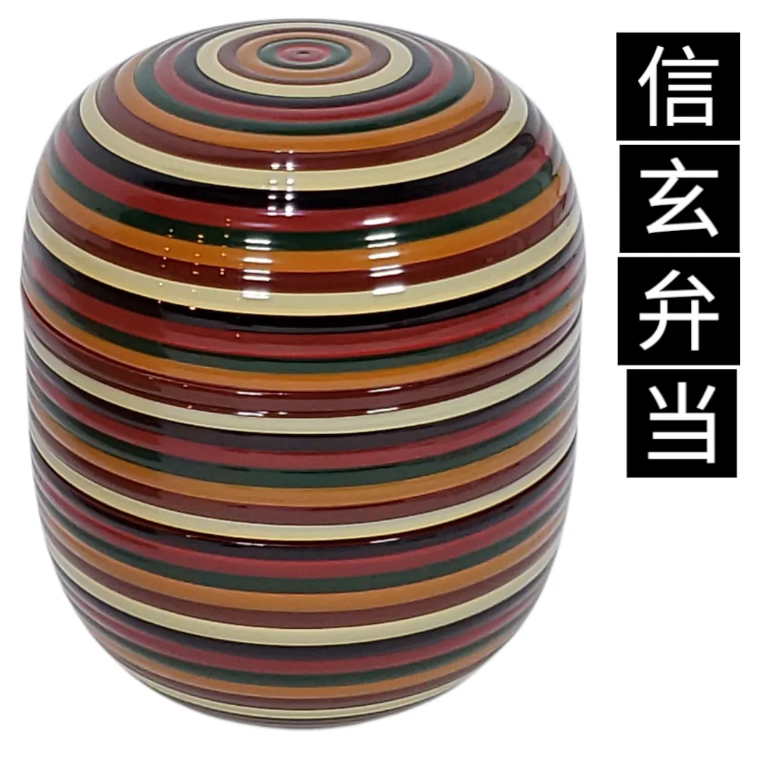 懐石道具 瓢箪形 信玄弁当 秀衡塗模様 三段弁当箱 千筋内