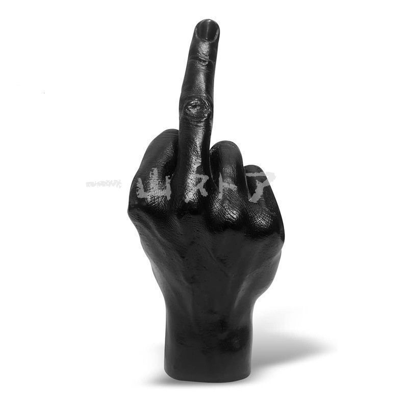 fuck hand」 置物 オーナメント 黒 シルバー 手作り 装飾