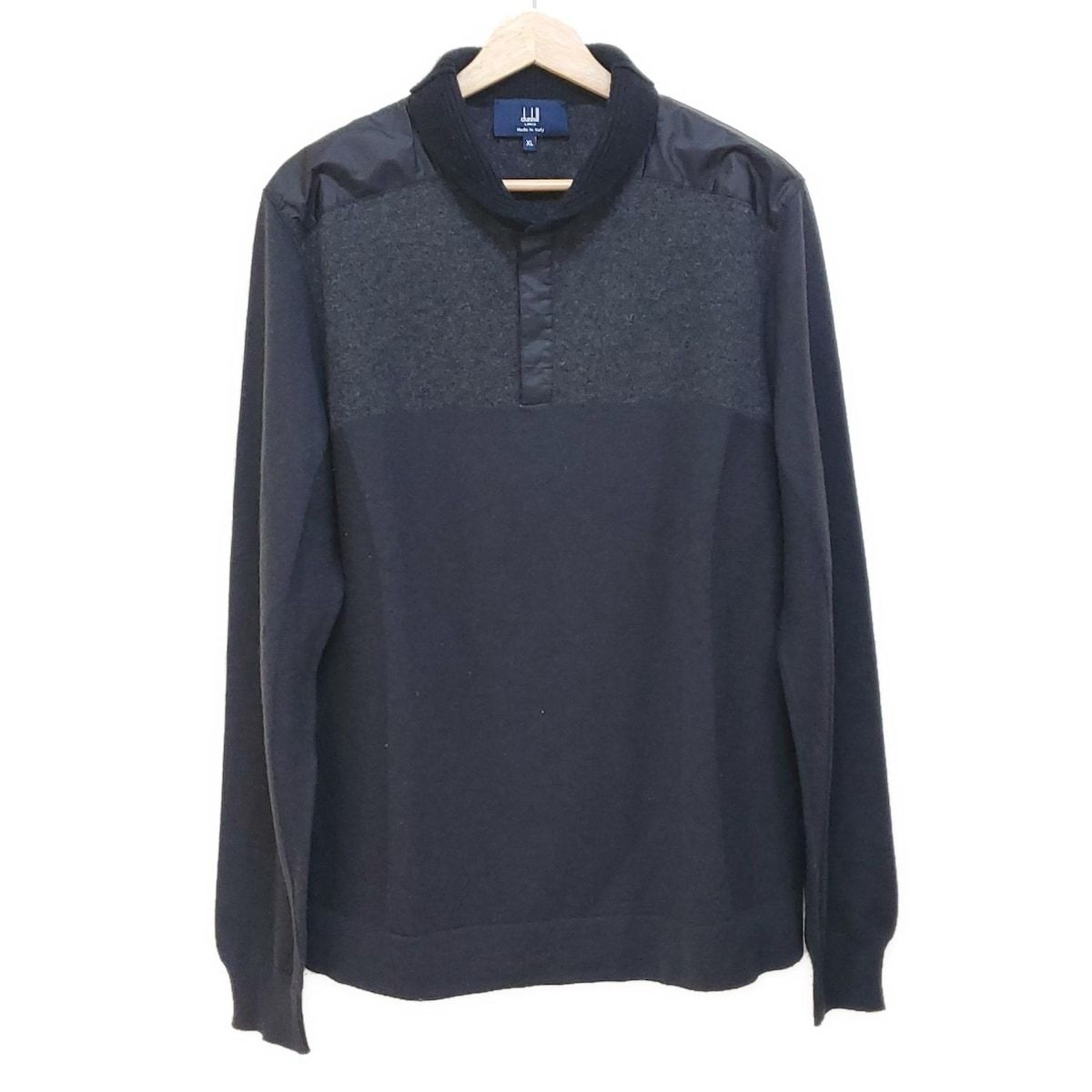 dunhill ALFREDDUNHILL ダンヒル 長袖セーター サイズXL メンズ - ダークグレー×黒 レギュラー LINKS