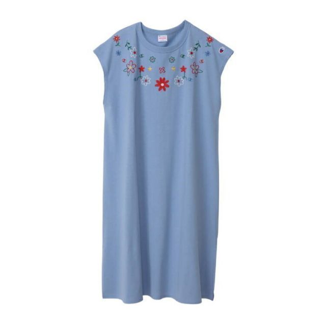 HANES ヘインズ ONEPIECE DRESS サックス 110サイズ CK-X318 320 | スポーツ 運動 服 衣類 ウエア ウェア トップス ショートスリーブ Tシャツ ワンピース 半袖 着心地 天竺素材 デザイン 綿 シンプル 機能