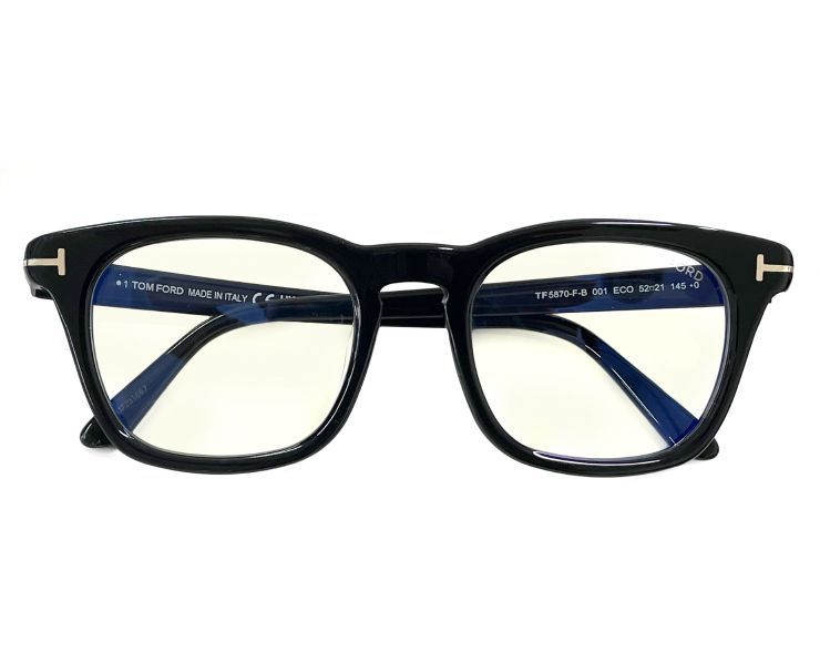 大きめ トムフォード メガネ TF5870-f-b 001 ブルーライトカット レンズ 伊達メガネ TOM FORD tf5870fb ウェリントン ビックフレーム 幅広 ワイド