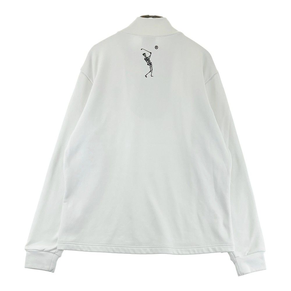 サイズ：48 MARK&amp;LONA マークアンドロナ  裏起毛 ハーフジップ 長袖Tシャツ  ホワイト系 [240101445676] ゴルフウェア メンズ ストスト サイズ：48 MARK&LONA マークアンドロナ 裏起毛 ハーフジップ