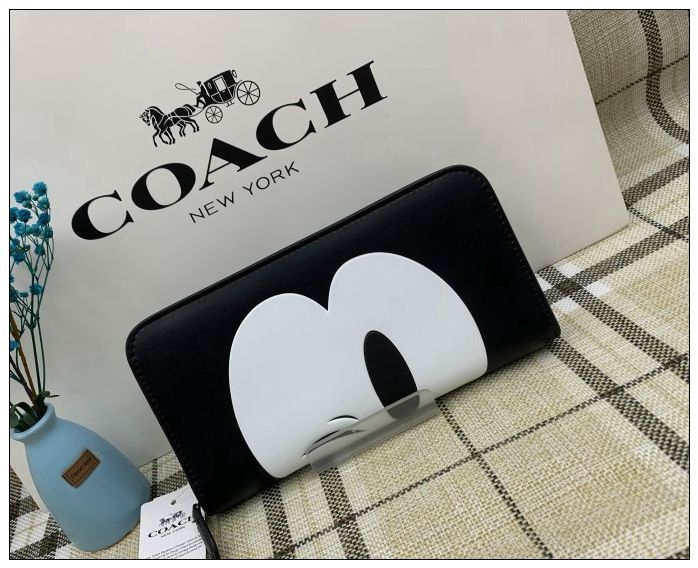 COACH コーチ 財布 長財布 ディズニー 75周年記念限定 ミッキー レザー ...