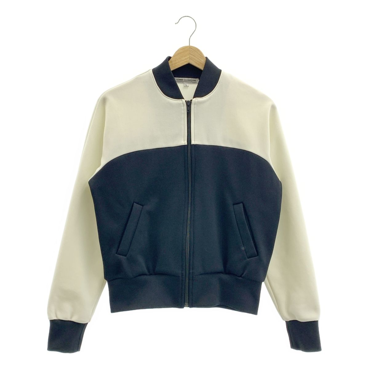 COMME des GARCONS コムデギャルソン AD2025 バイ トラック ジャケット L ブラック ホワイト レディース