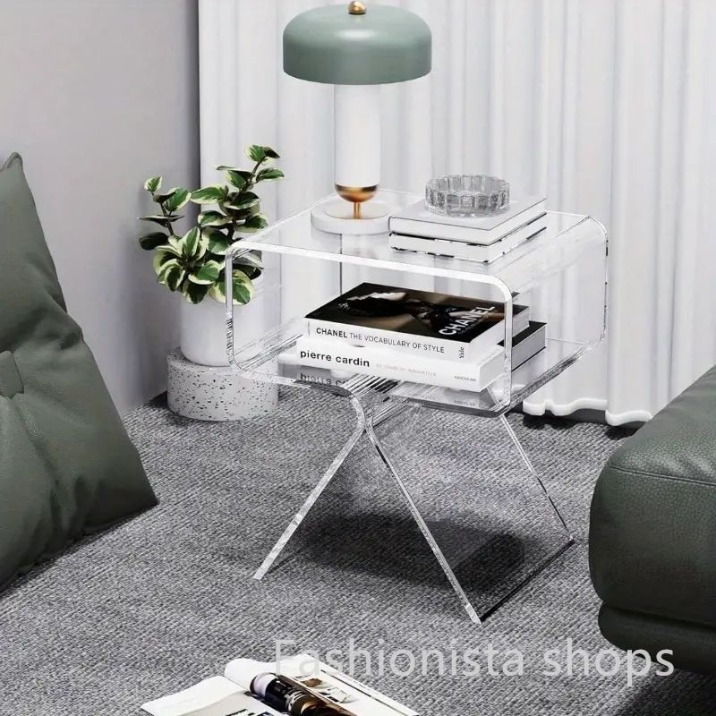 リビングルームやRV用のモダンデザインのクリアホームデコレーションディスプレイエンドテーブル用のクリアアクリル製ナイト