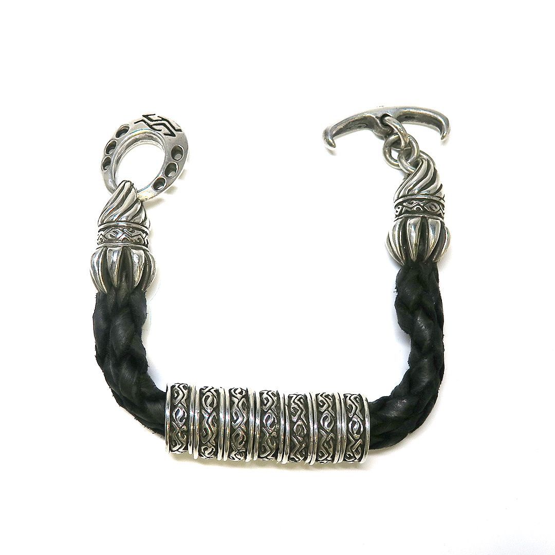 ナグァール NAGUAL レザー×シルバー ブレスレット 88.3g -buys - メルカリ