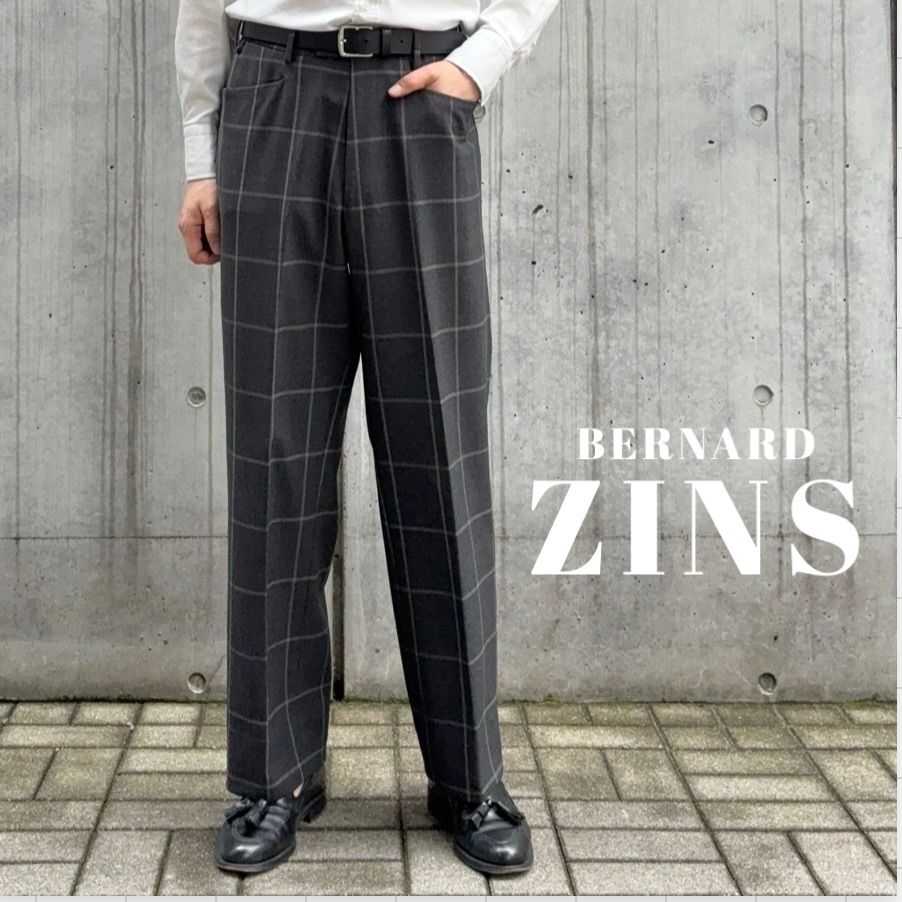 BERNARD ZINS / ウィンドウペン ウールトロピカル Lポケット