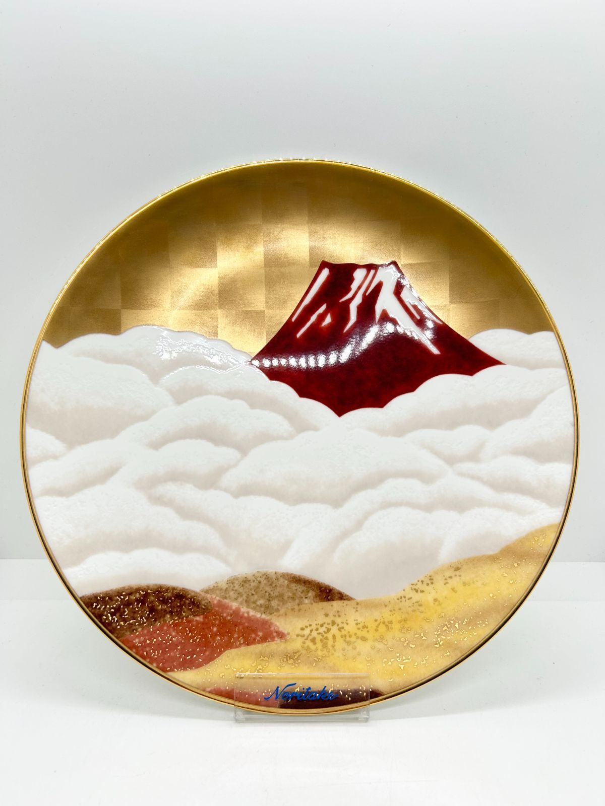 ノリタケ 富士山 27cm額皿 皿 インテリア 装飾 飾り 飾り皿 富士 ゴールド