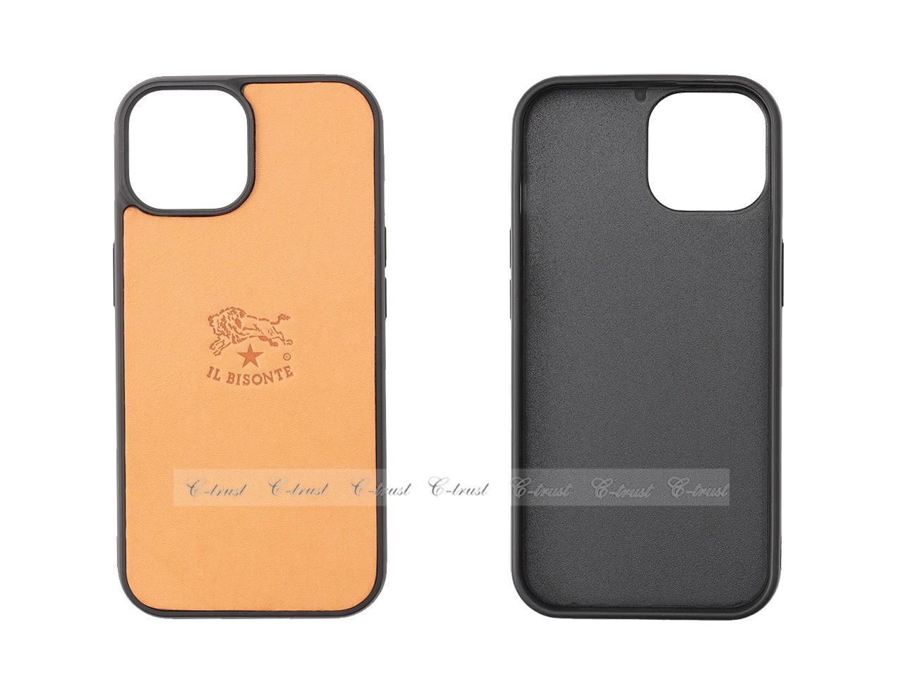 IL BISONTE オレンジ レザー iPhoneケース ヴォーエプソン 牛革 iPhone