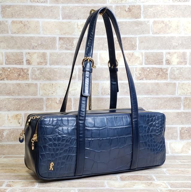 ジャーダ ロベルタディカメリーノ ☆ クロコ型押しレザー ボストン