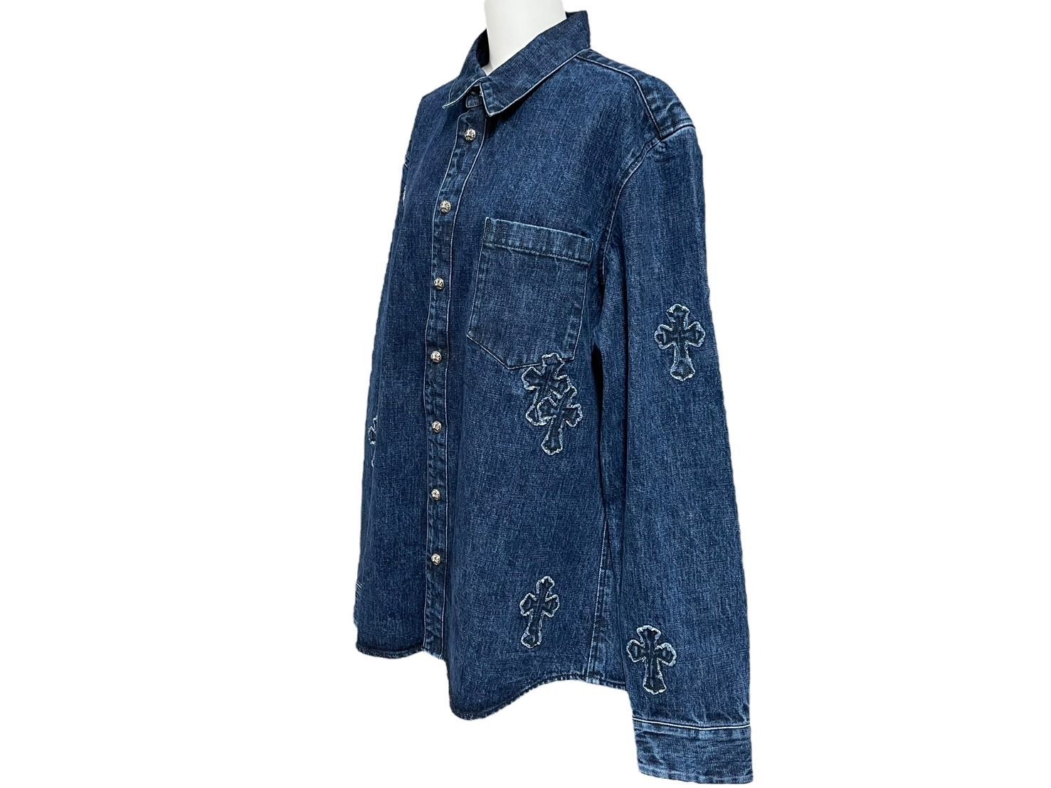 極美品 CHROME HEARTS クロムハーツ 長袖シャツ サイズXL クロスボール 