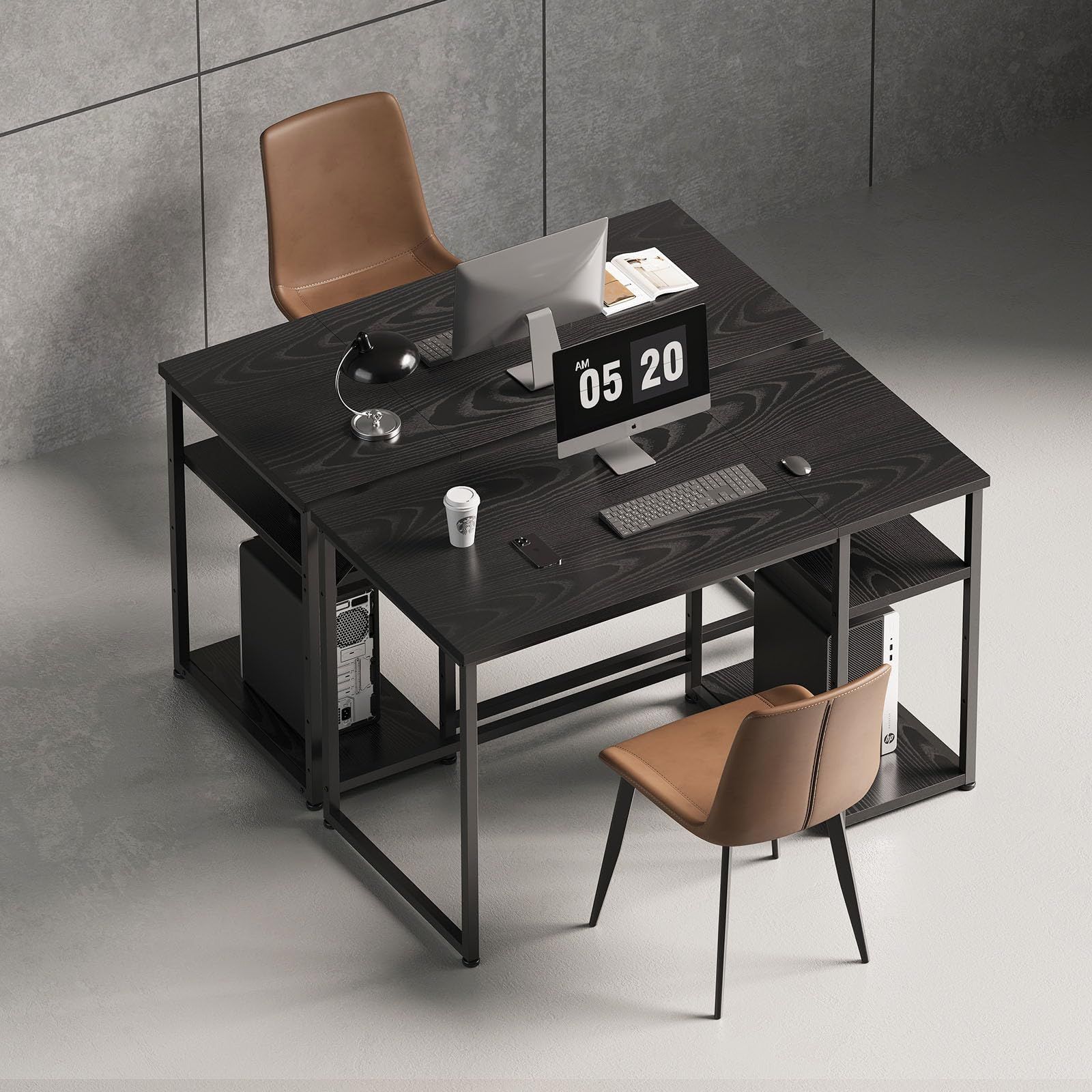 在庫わずか」ラック付き 120 パソコンデスク デスク desk 机 pcデスク