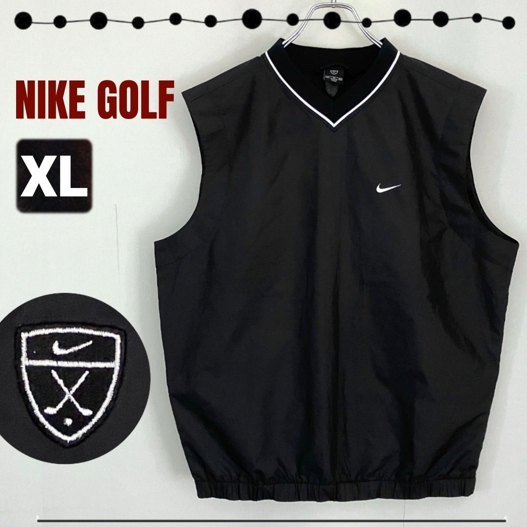 ナイキ ゴルフ☆NIKE GOLF☆ナイロンベスト☆ラインリブVネック