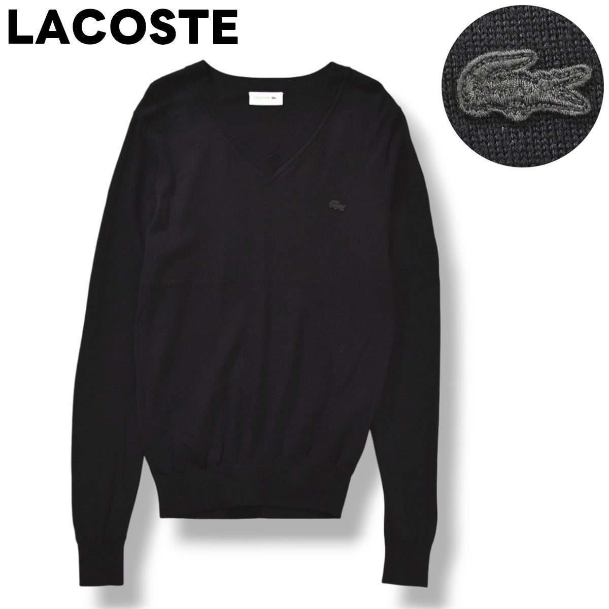 定番】 日本製 ラコステ LACOSTE PURE NEW WOOL ニット セーター 