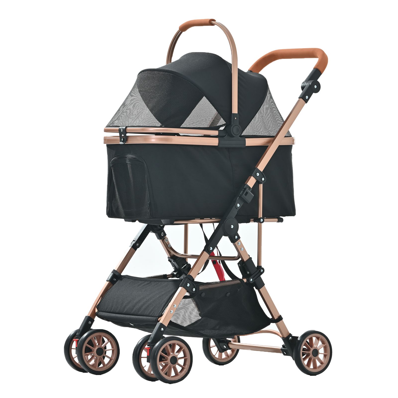15％割 Petbliss ペットカートアルミ製 分離式 取り外し 折りたたみ 多頭 中型犬 小型犬 猫 2way 軽量 ストッパー付き 4輪 組立簡単 工具不要 介護用 ドッグカート ペットバギー 犬 猫 動物 ペット用品 ブラック Black P