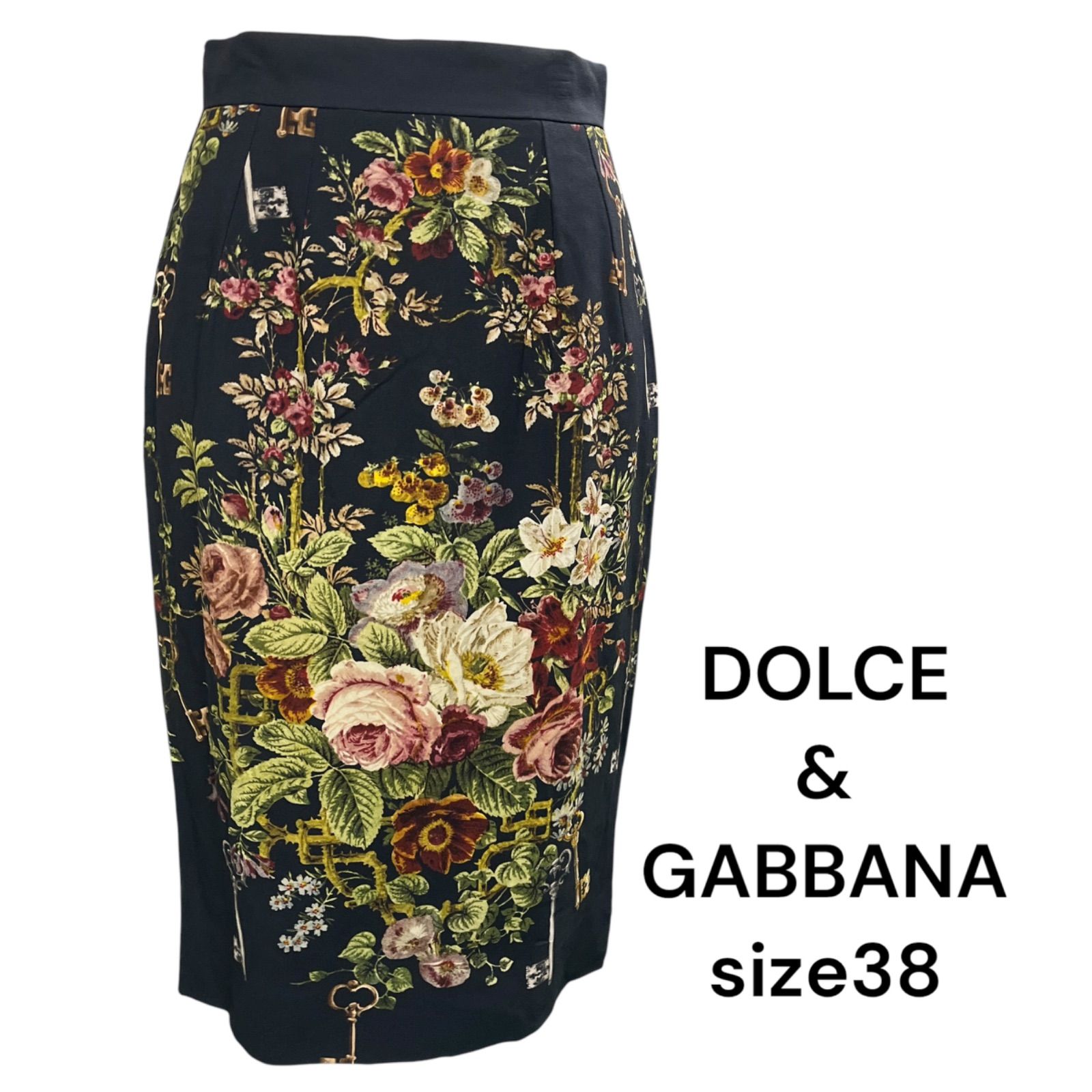 美品 ドルチェアンドガッバーナ 花柄 スカート 38 美品】ドルチェ