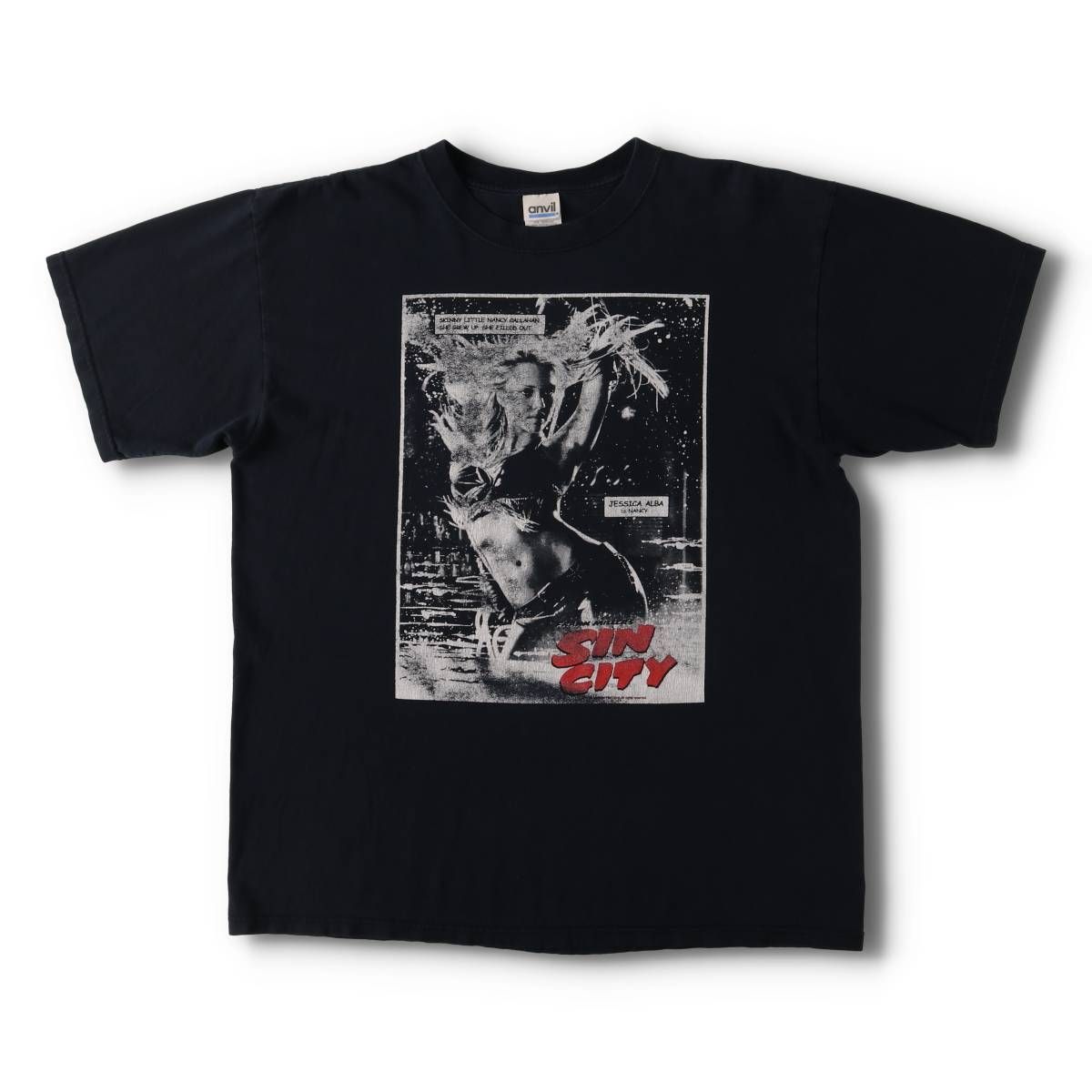 ✅00s スカル アシンメトリー シルク混 シャツ ジャケット お兄系 ギャル男 古着 00年代 アンビル Anvil SIN CITY シンシティ 映画 ムービー
