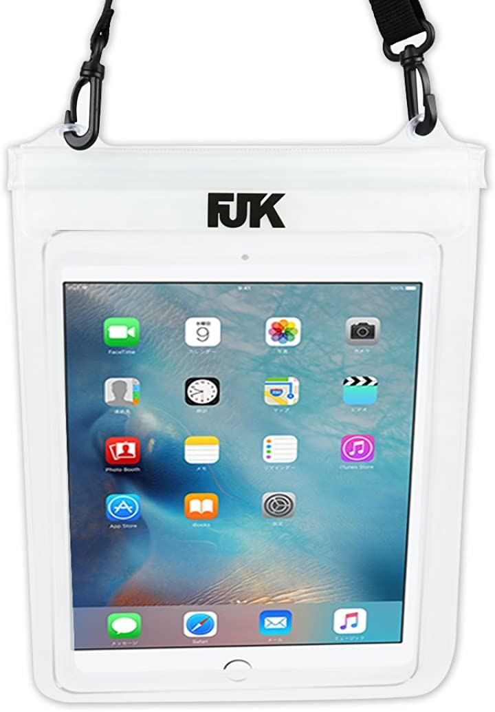 FJTK 平板電腦防水保護套 附掛繩 適用10英吋 風呂 泳池 海水浴 等 (透明) 的縮圖