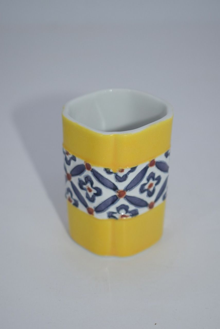 交趾焼 井上春峰造 色絵『花文』黄交趾 茶入 茶心壷 茶心壺 井上春峰（いのうえしゅんほう）の作家作品一覧 陶芸作家・和