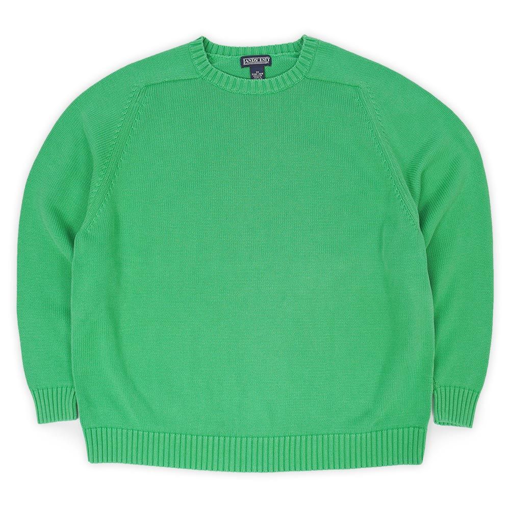 00s LANDS'END グリーン コットンニット USA製 90s Lands' End ランズ