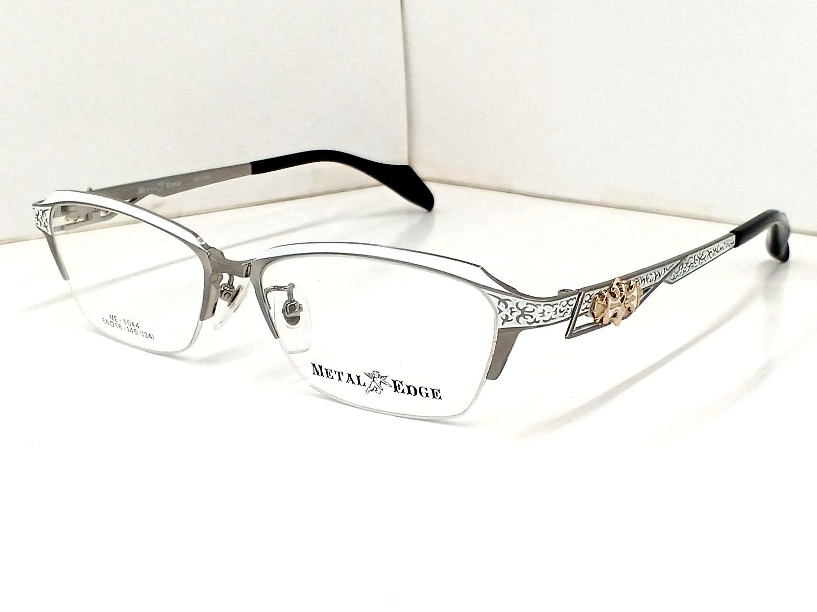 ♥品 メタルエッジ メガネフレーム ME-1044 ナイロ－ル ホワイト|シルバー系