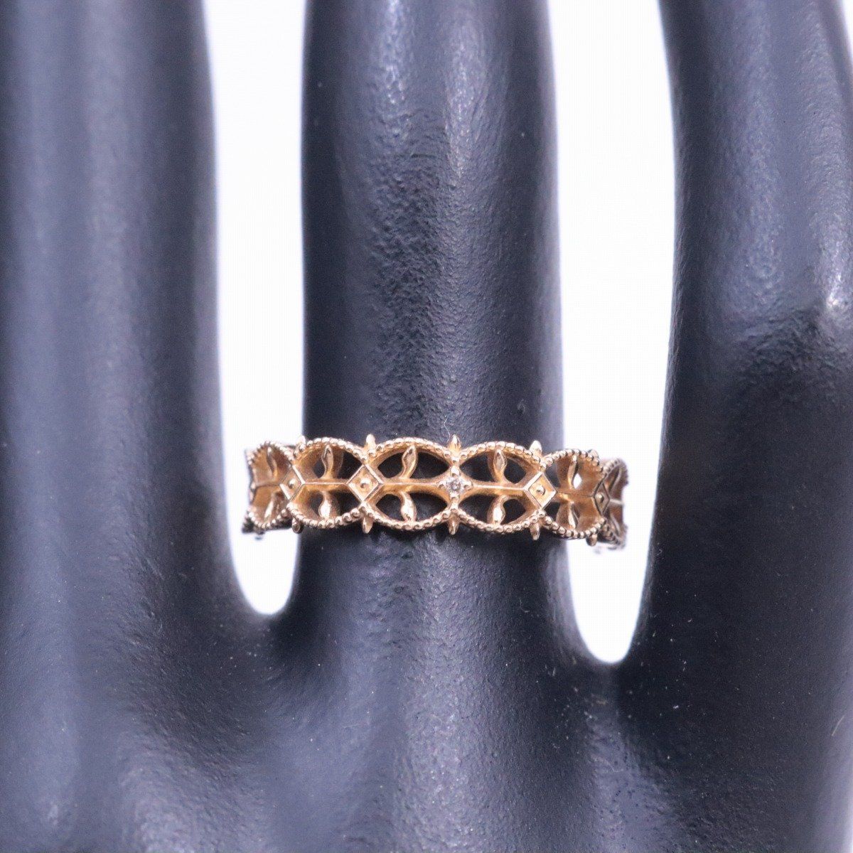 藍(RAN)ちゃんagete 透かしリング#13 agete アガット 透かし リング 指輪 K10/ダイヤモンド0.004ct 13