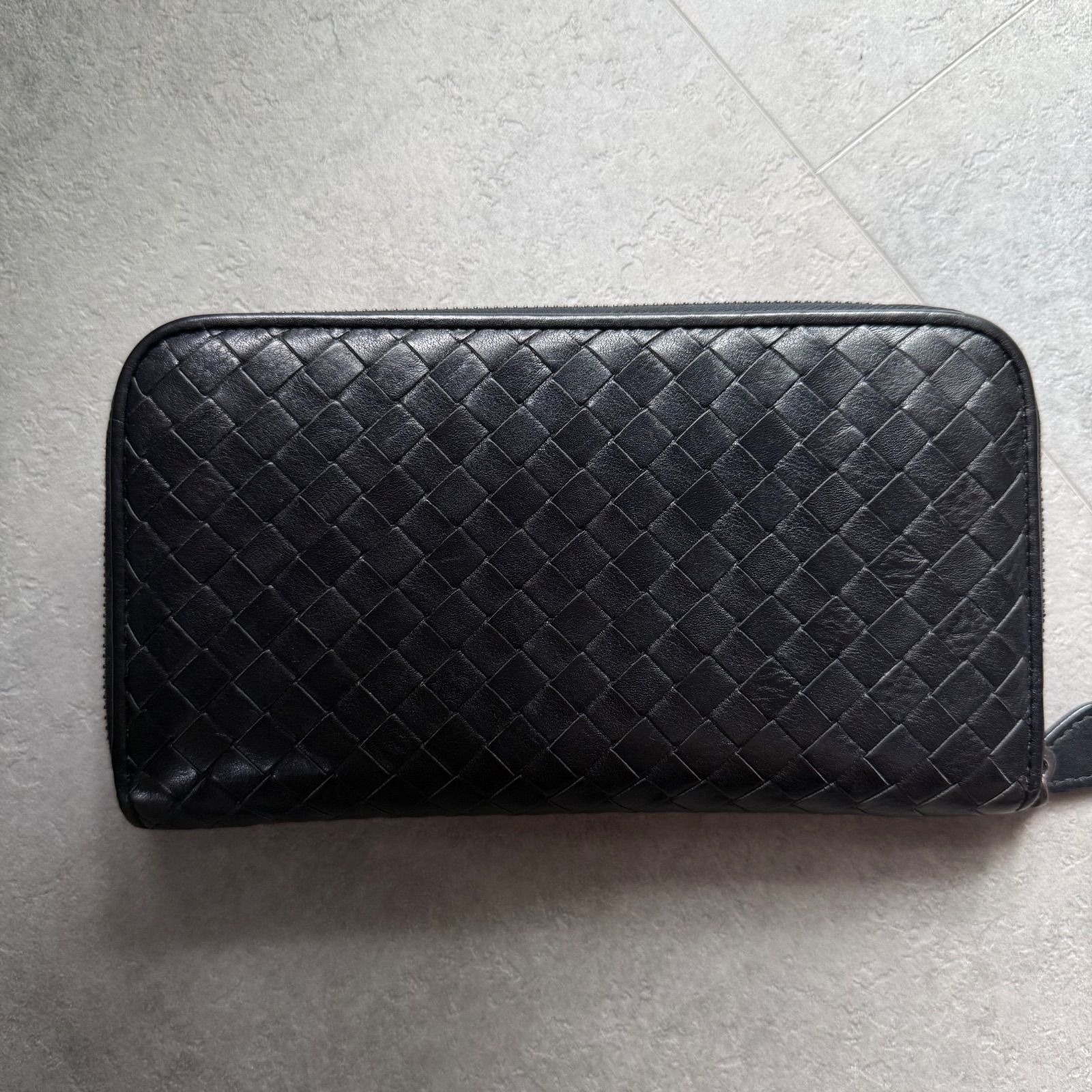 人気色 ボッテガヴェネタ ラウンドファスナー 長財布 ブラック BOTTEGA