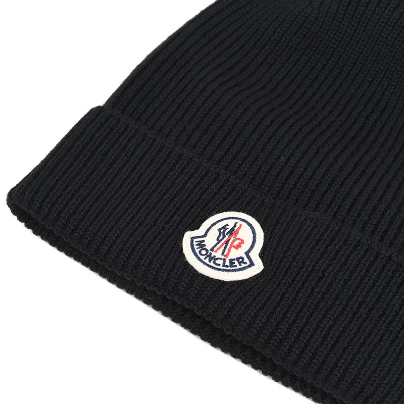 MONCLER モンクレール ニット帽 ビーニー 黒 ブラック 未使用品 MONCLER - MONCLER モンクレール ニットキャップ・ビーニー - 黒