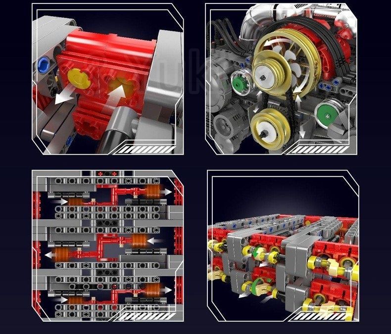 レゴ ランボルギーニ V 12エンジン モーター駆動 ブロック 3472 PCS おもちや 知育玩具 モデル 子供用 玩具 組み立て