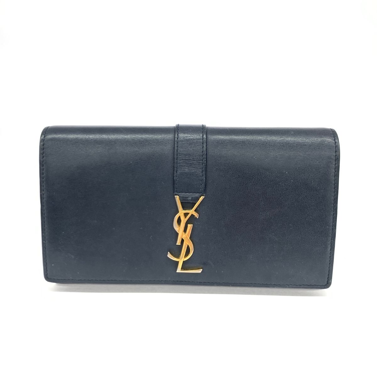 YSL ネイビー レザー 長財布