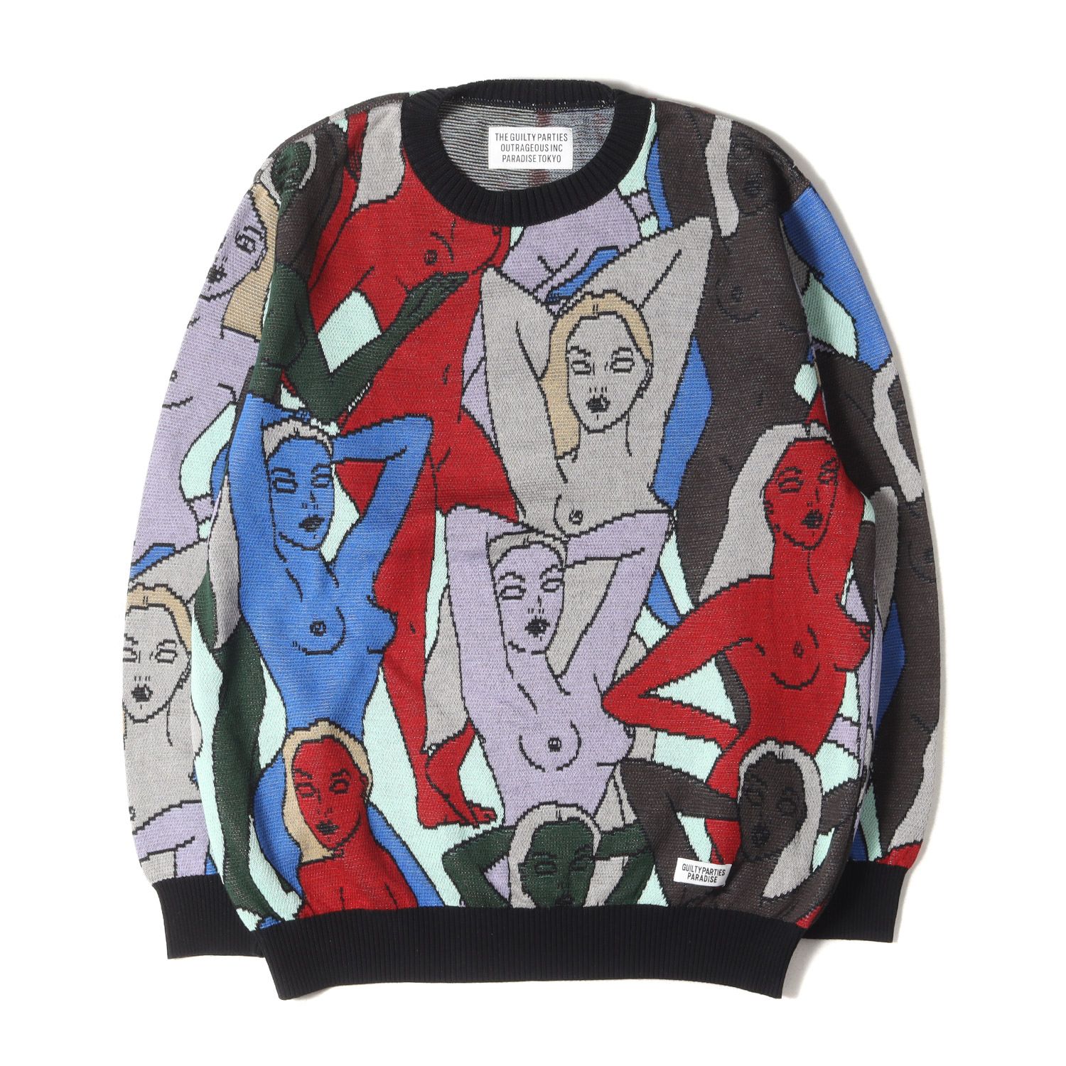 美品 WACKO MARIA ワコマリア ニット サイズ:L 22SS 天国東京 百女柄図