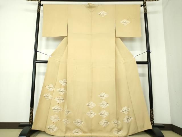 平和屋着物▽訪問着 単衣 刺繍 笹文 暈し染め 金糸 正絹 逸品